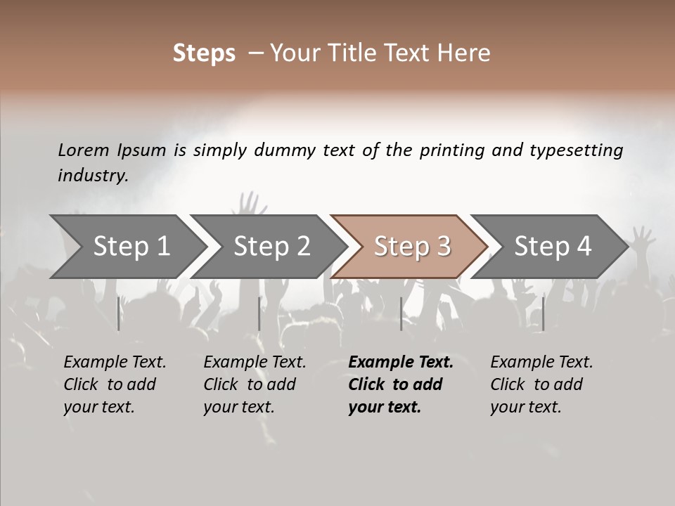 A Crowd Of People At A Concert With Their Hands In The Air PowerPoint Template