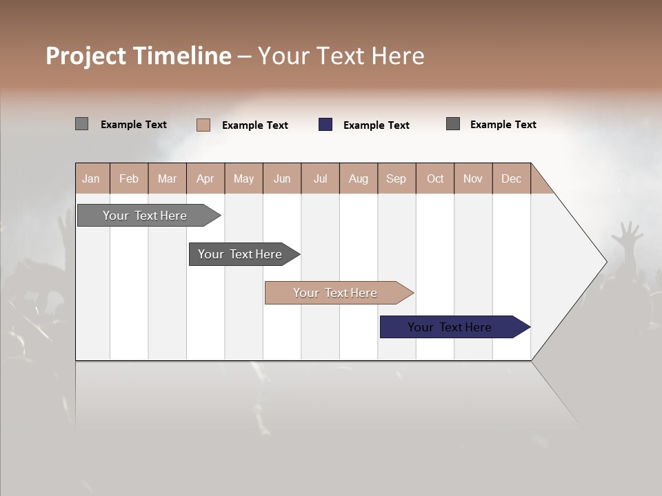 A Crowd Of People At A Concert With Their Hands In The Air PowerPoint Template