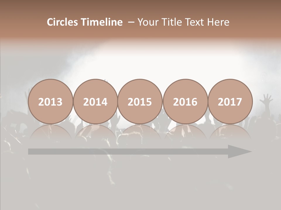 A Crowd Of People At A Concert With Their Hands In The Air PowerPoint Template