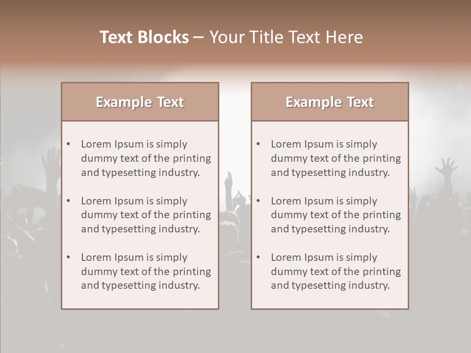 A Crowd Of People At A Concert With Their Hands In The Air PowerPoint Template