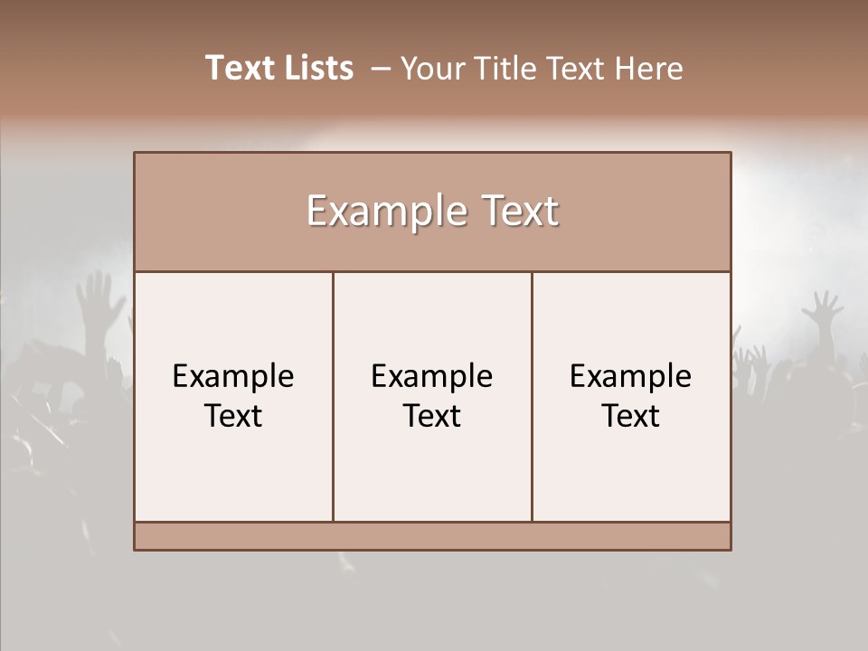 A Crowd Of People At A Concert With Their Hands In The Air PowerPoint Template