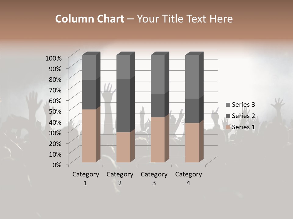 A Crowd Of People At A Concert With Their Hands In The Air PowerPoint Template