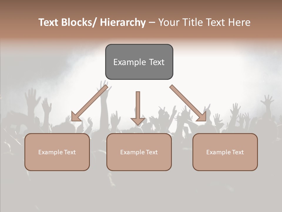 A Crowd Of People At A Concert With Their Hands In The Air PowerPoint Template