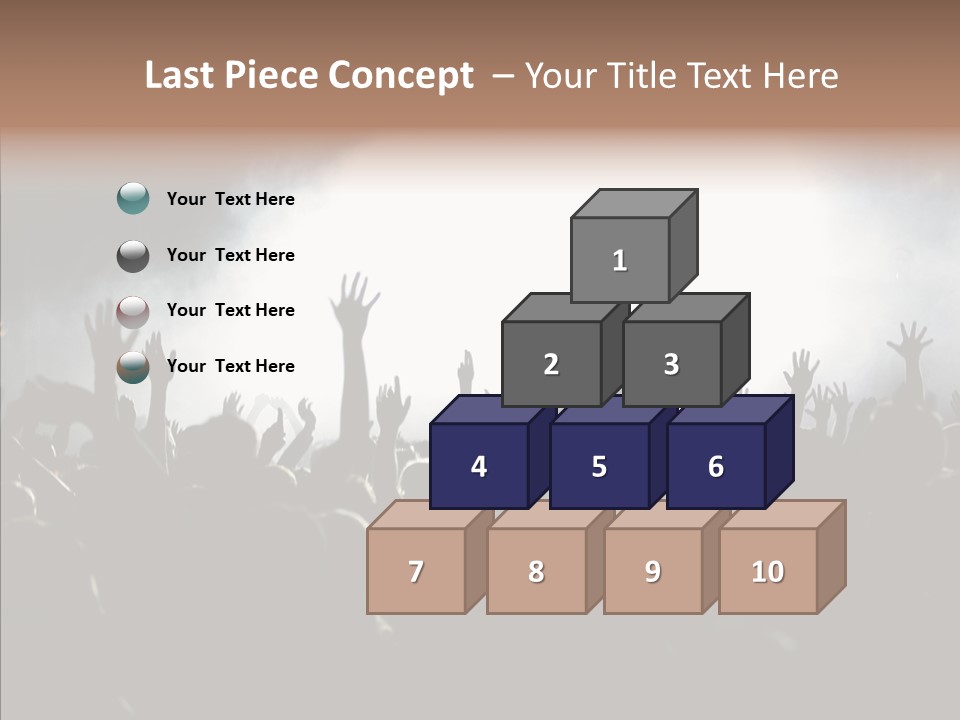 A Crowd Of People At A Concert With Their Hands In The Air PowerPoint Template