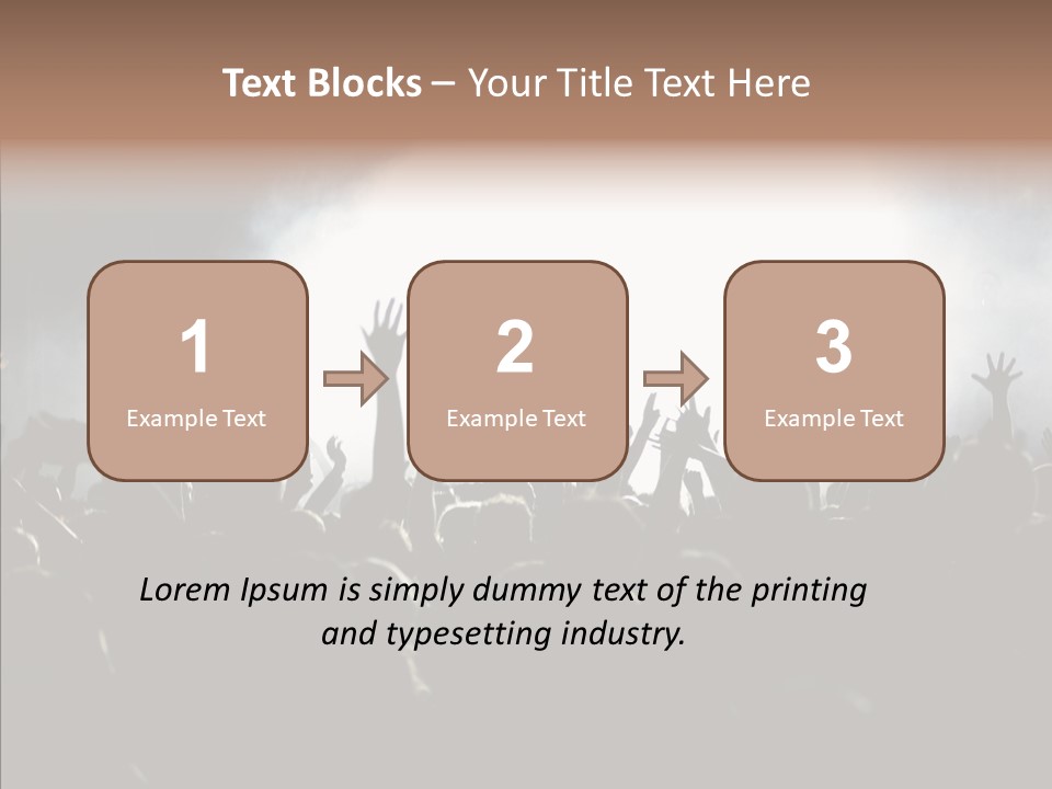 A Crowd Of People At A Concert With Their Hands In The Air PowerPoint Template