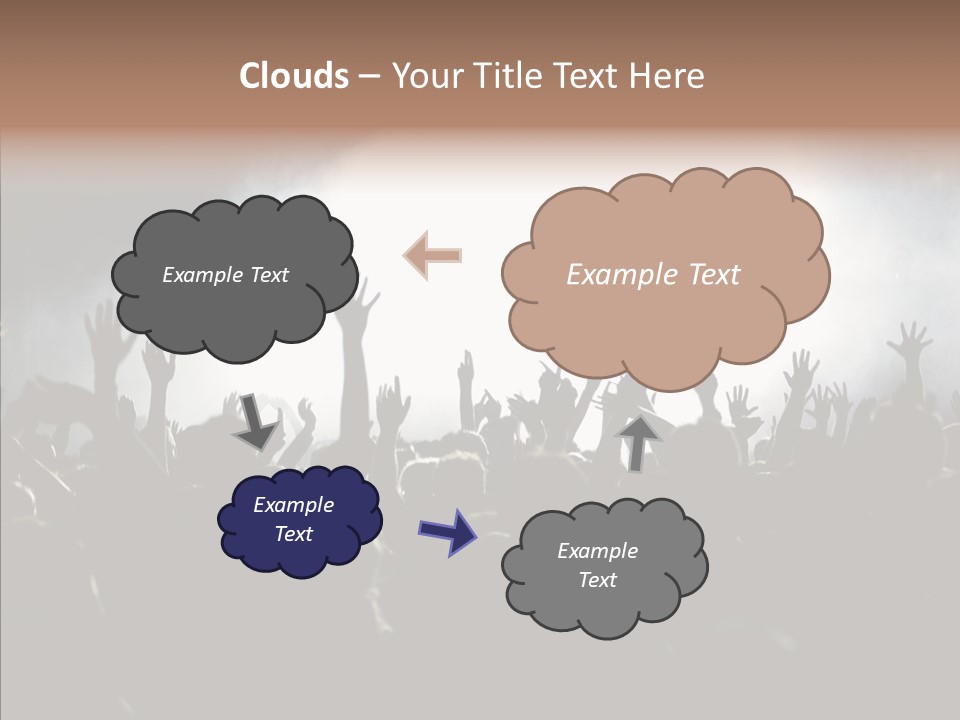 A Crowd Of People At A Concert With Their Hands In The Air PowerPoint Template