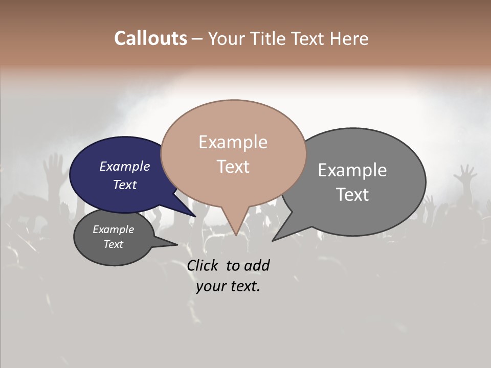 A Crowd Of People At A Concert With Their Hands In The Air PowerPoint Template