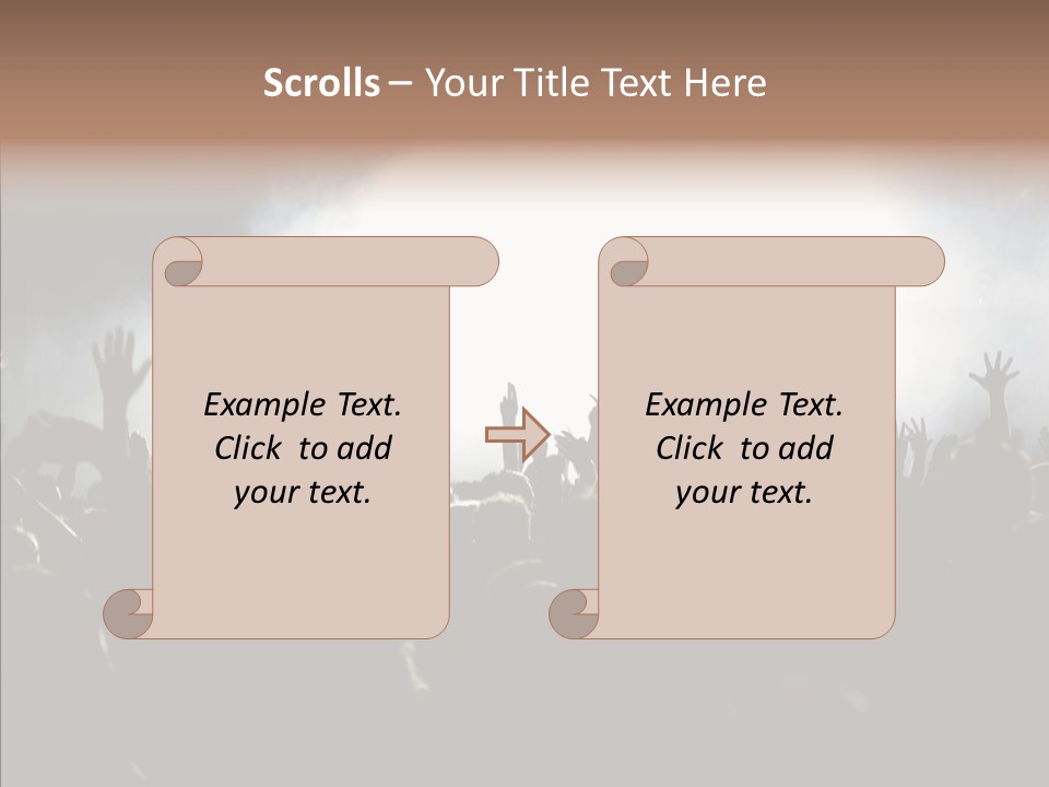 A Crowd Of People At A Concert With Their Hands In The Air PowerPoint Template
