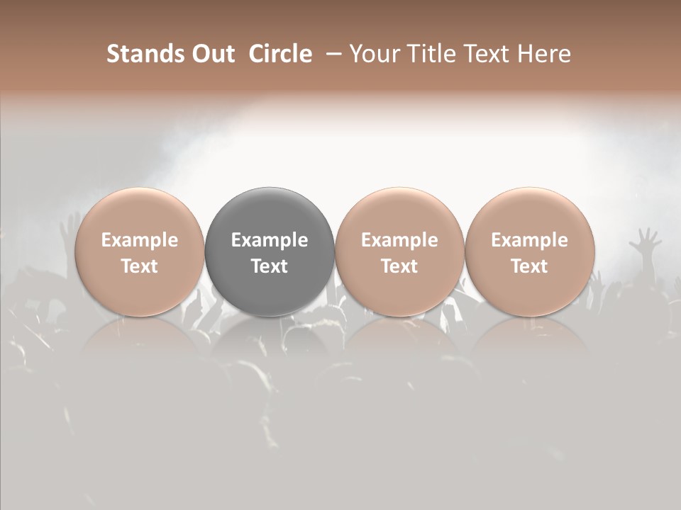 A Crowd Of People At A Concert With Their Hands In The Air PowerPoint Template