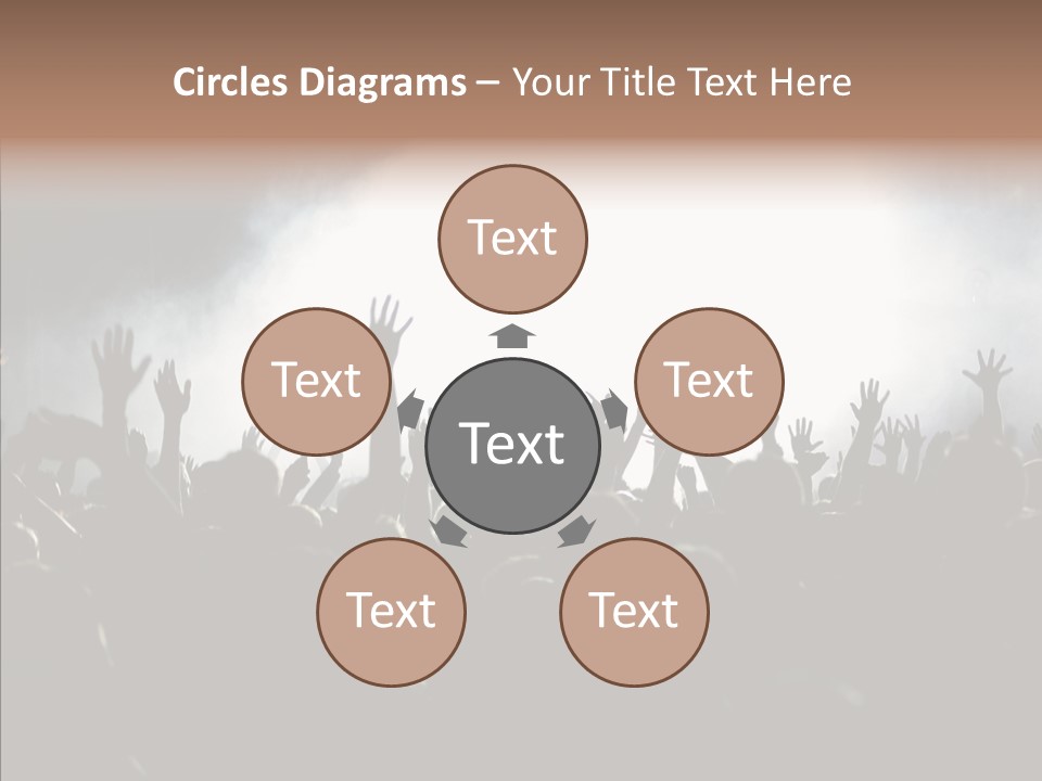 A Crowd Of People At A Concert With Their Hands In The Air PowerPoint Template