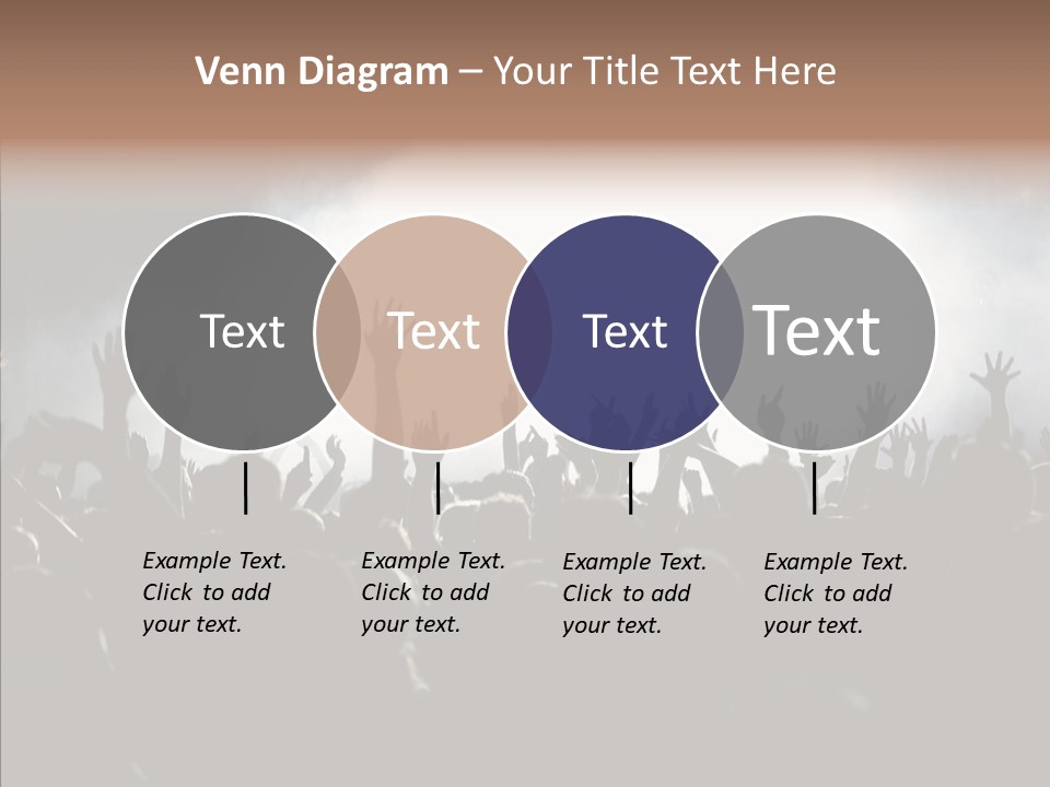 A Crowd Of People At A Concert With Their Hands In The Air PowerPoint Template