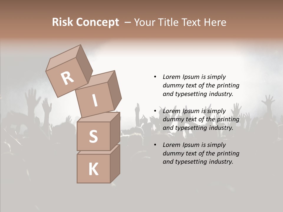 A Crowd Of People At A Concert With Their Hands In The Air PowerPoint Template