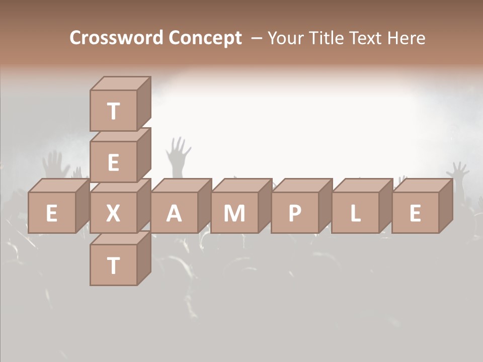 A Crowd Of People At A Concert With Their Hands In The Air PowerPoint Template