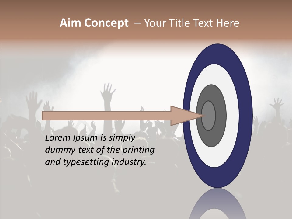 A Crowd Of People At A Concert With Their Hands In The Air PowerPoint Template