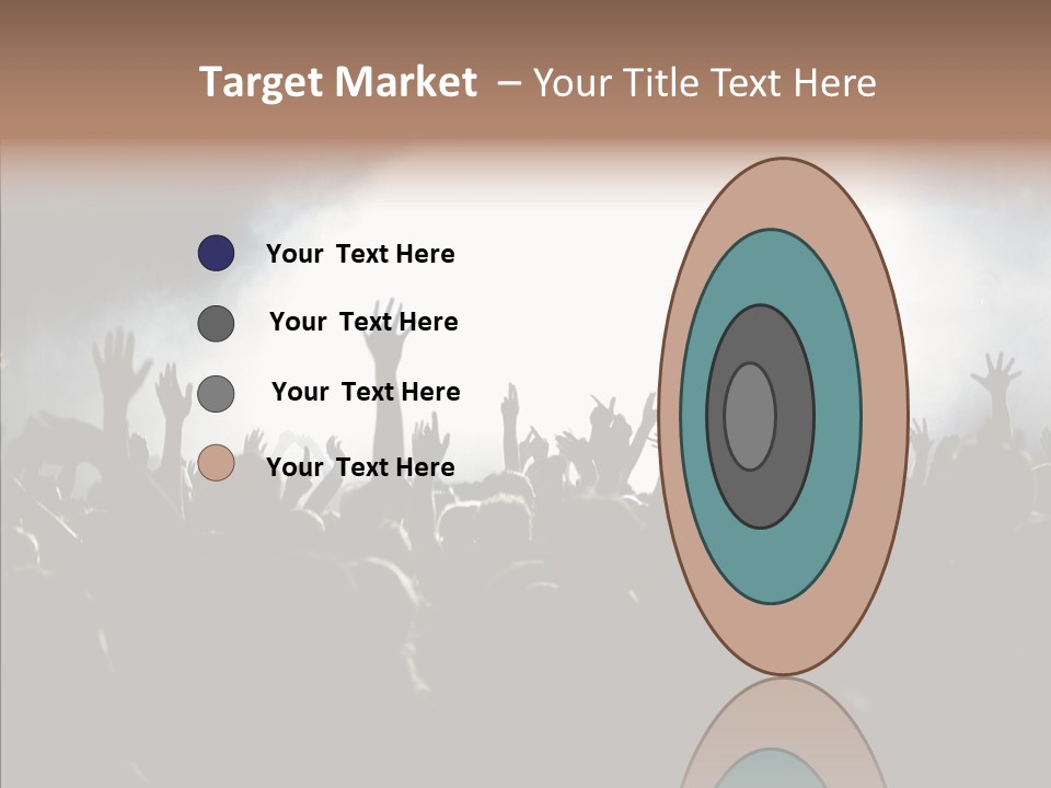 A Crowd Of People At A Concert With Their Hands In The Air PowerPoint Template