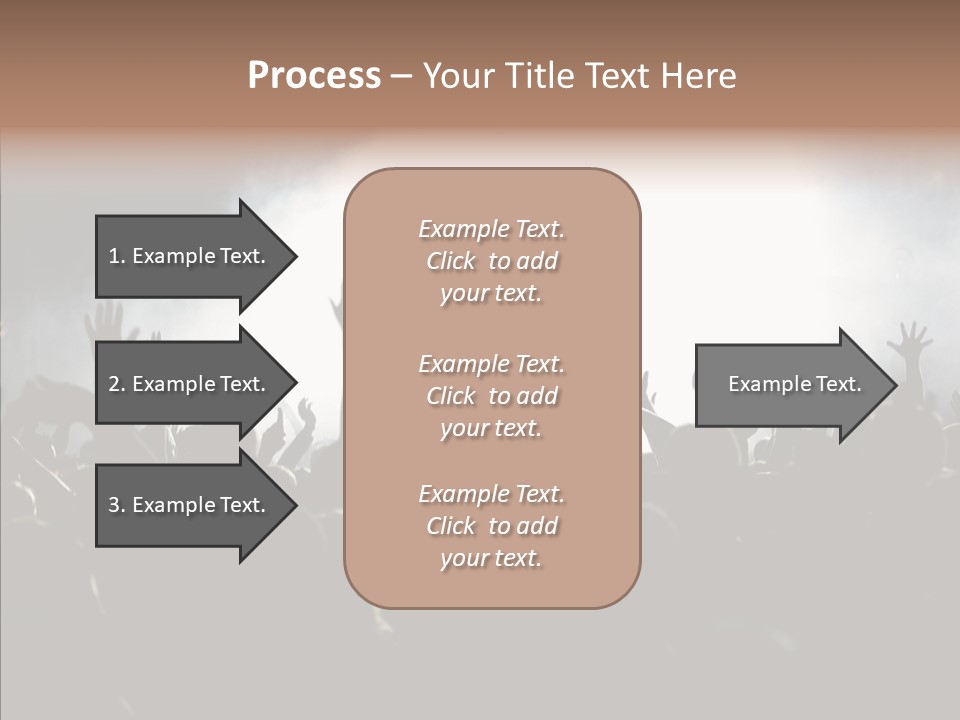A Crowd Of People At A Concert With Their Hands In The Air PowerPoint Template