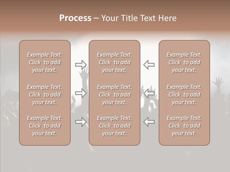 A Crowd Of People At A Concert With Their Hands In The Air PowerPoint Template