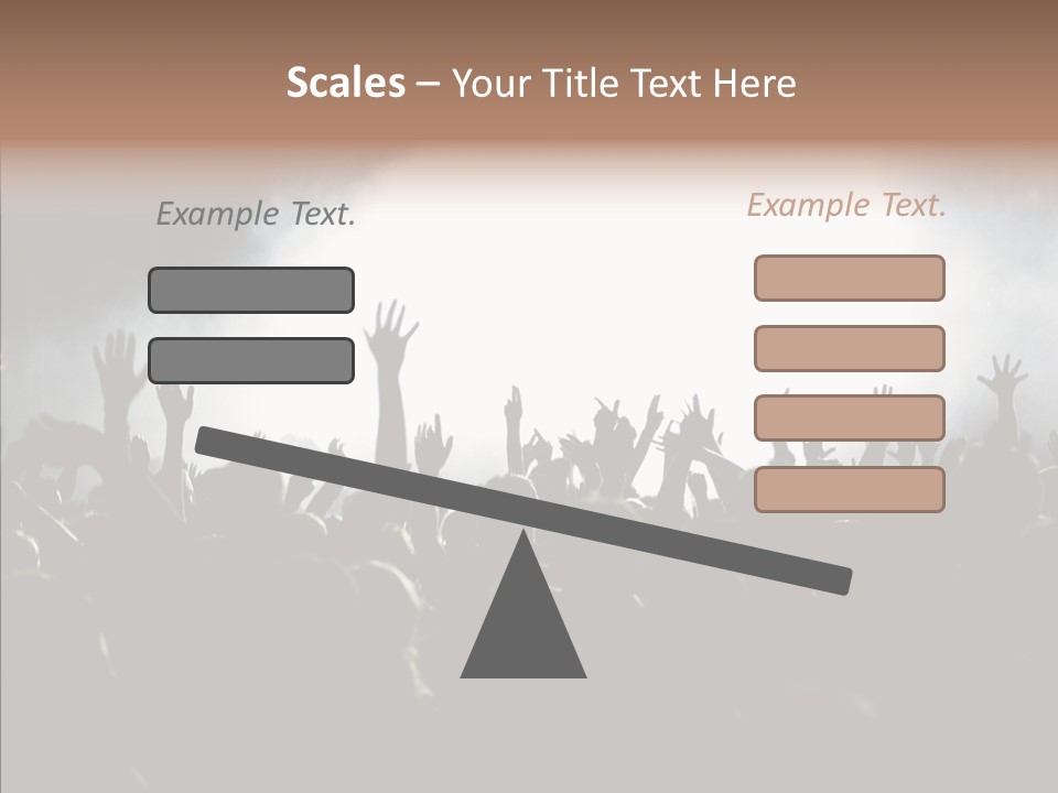 A Crowd Of People At A Concert With Their Hands In The Air PowerPoint Template