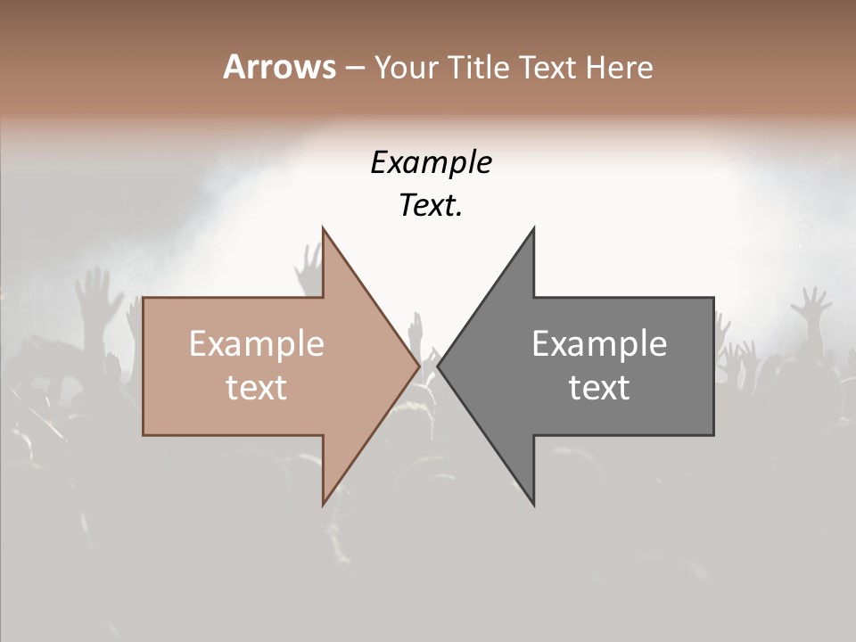A Crowd Of People At A Concert With Their Hands In The Air PowerPoint Template