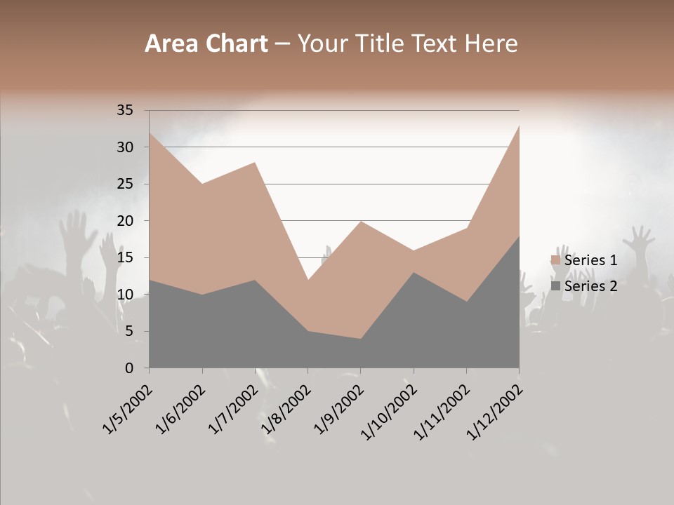 A Crowd Of People At A Concert With Their Hands In The Air PowerPoint Template