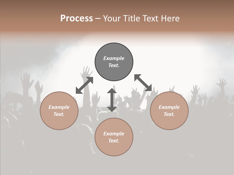 A Crowd Of People At A Concert With Their Hands In The Air PowerPoint Template