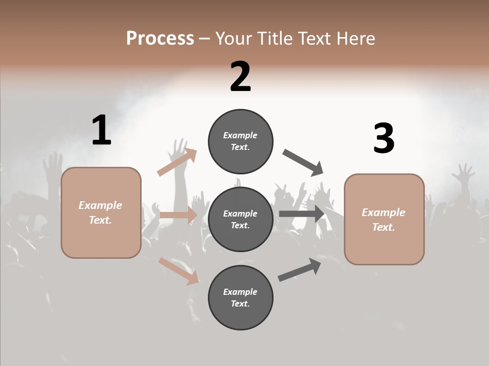 A Crowd Of People At A Concert With Their Hands In The Air PowerPoint Template