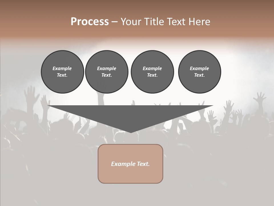 A Crowd Of People At A Concert With Their Hands In The Air PowerPoint Template