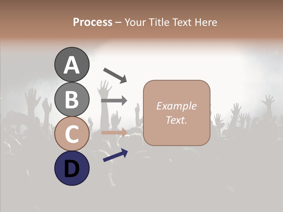 A Crowd Of People At A Concert With Their Hands In The Air PowerPoint Template