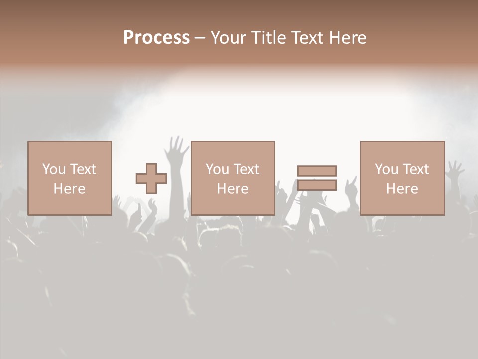 A Crowd Of People At A Concert With Their Hands In The Air PowerPoint Template