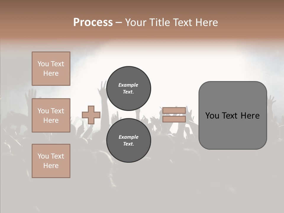 A Crowd Of People At A Concert With Their Hands In The Air PowerPoint Template