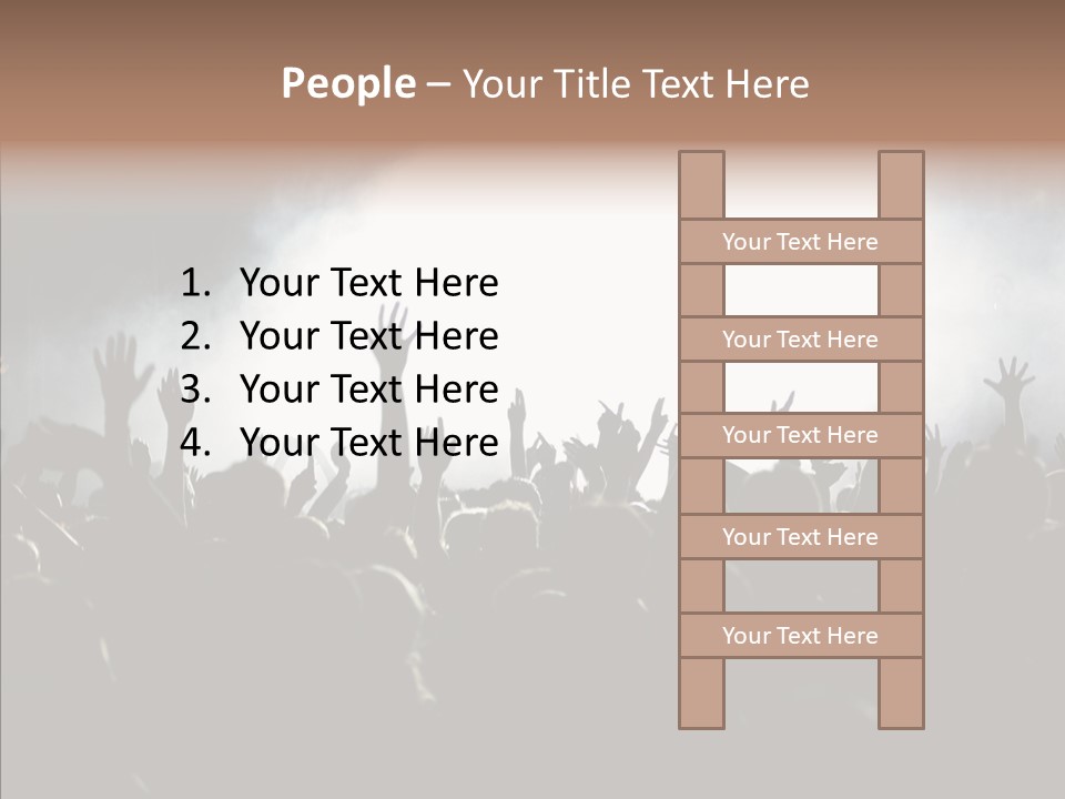A Crowd Of People At A Concert With Their Hands In The Air PowerPoint Template