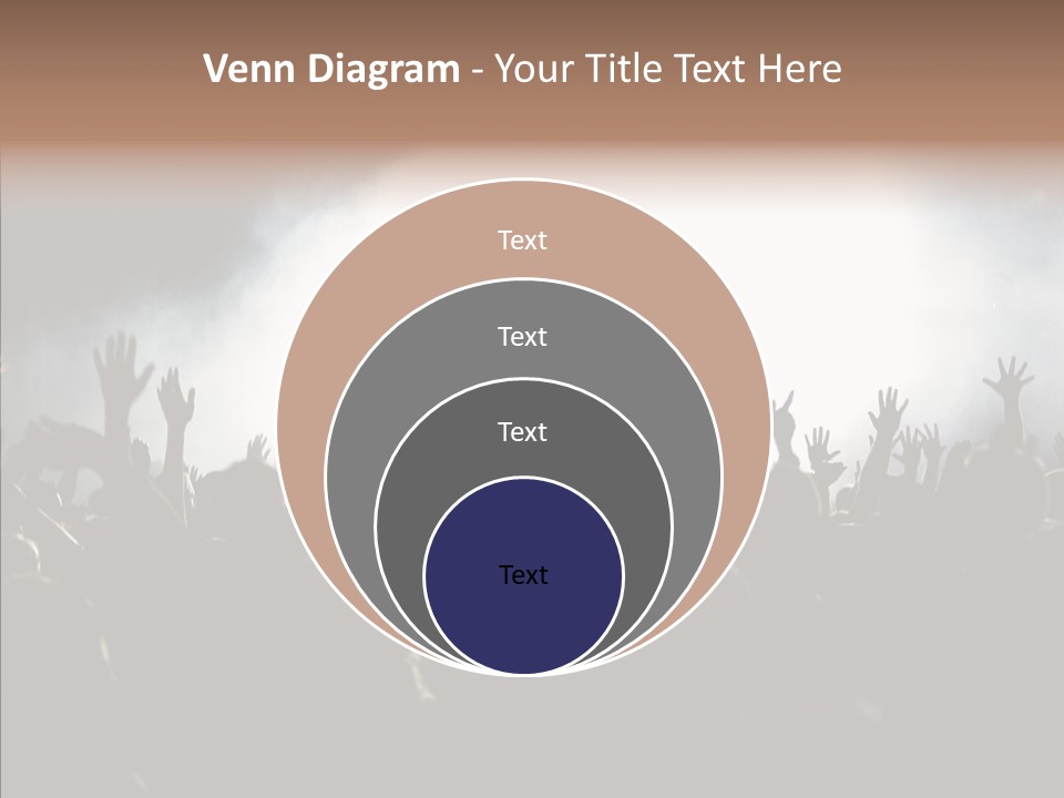 A Crowd Of People At A Concert With Their Hands In The Air PowerPoint Template