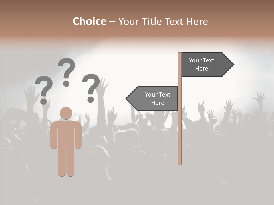 A Crowd Of People At A Concert With Their Hands In The Air PowerPoint Template