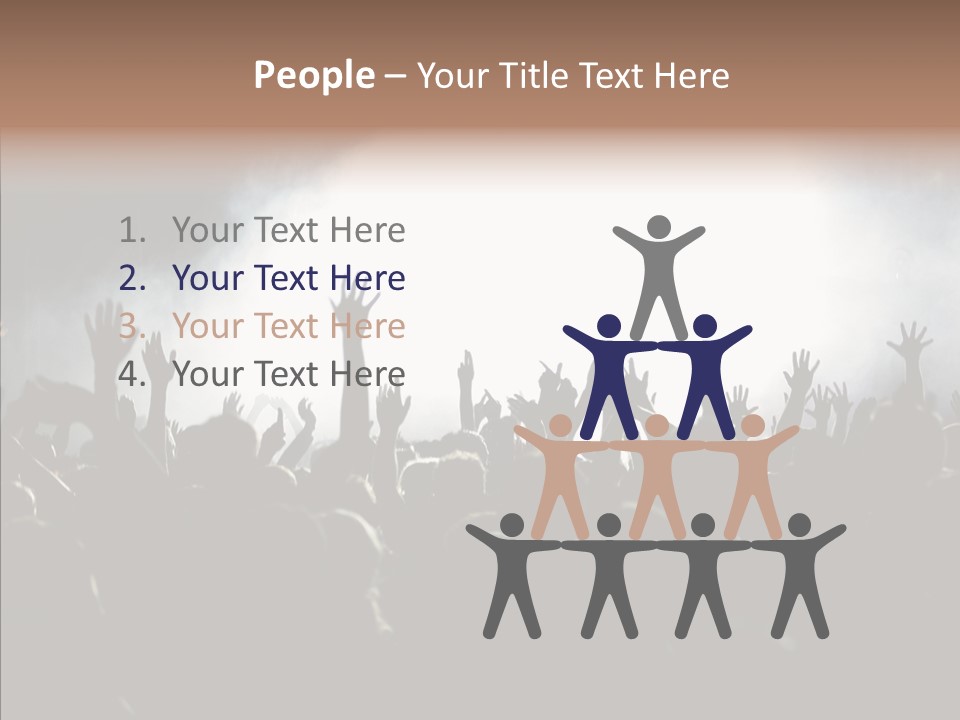 A Crowd Of People At A Concert With Their Hands In The Air PowerPoint Template