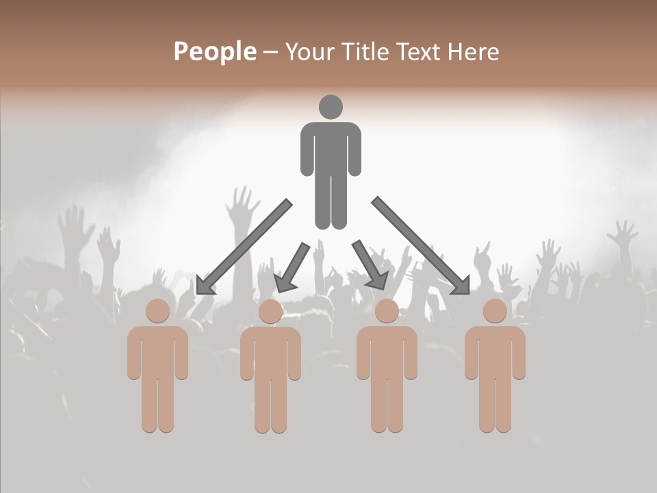A Crowd Of People At A Concert With Their Hands In The Air PowerPoint Template