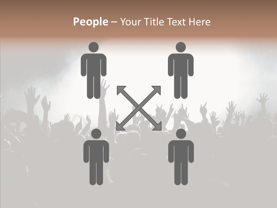 A Crowd Of People At A Concert With Their Hands In The Air PowerPoint Template