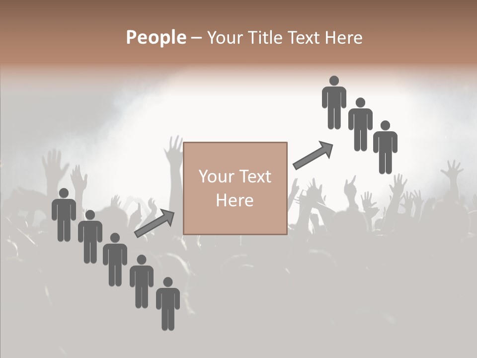 A Crowd Of People At A Concert With Their Hands In The Air PowerPoint Template