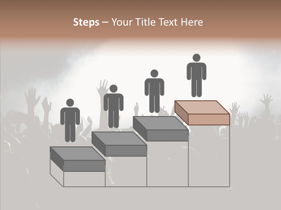 A Crowd Of People At A Concert With Their Hands In The Air PowerPoint Template