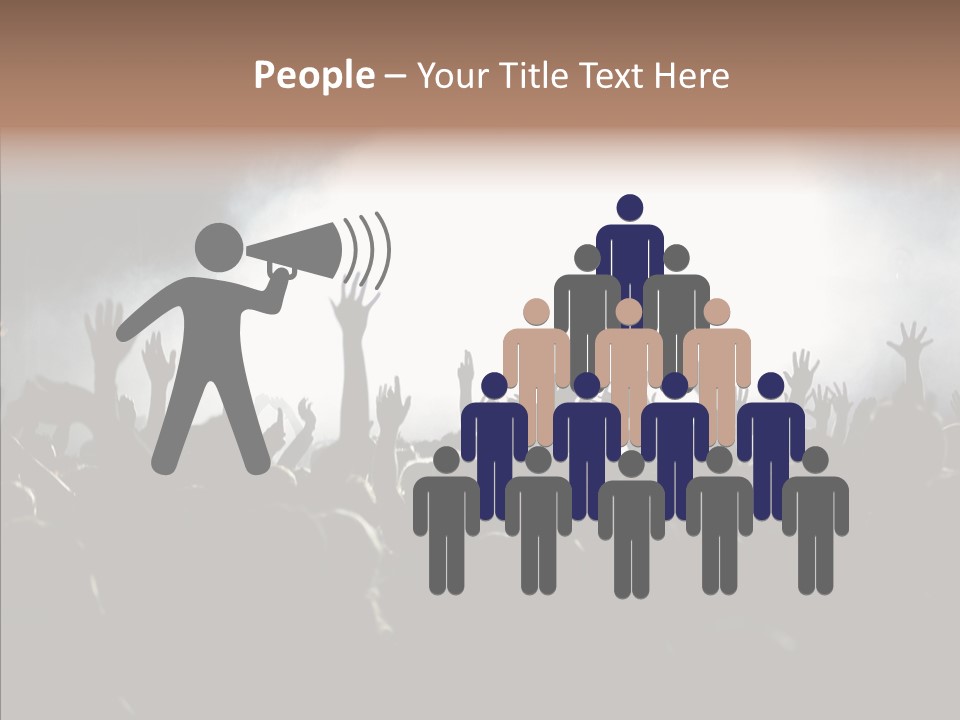 A Crowd Of People At A Concert With Their Hands In The Air PowerPoint Template