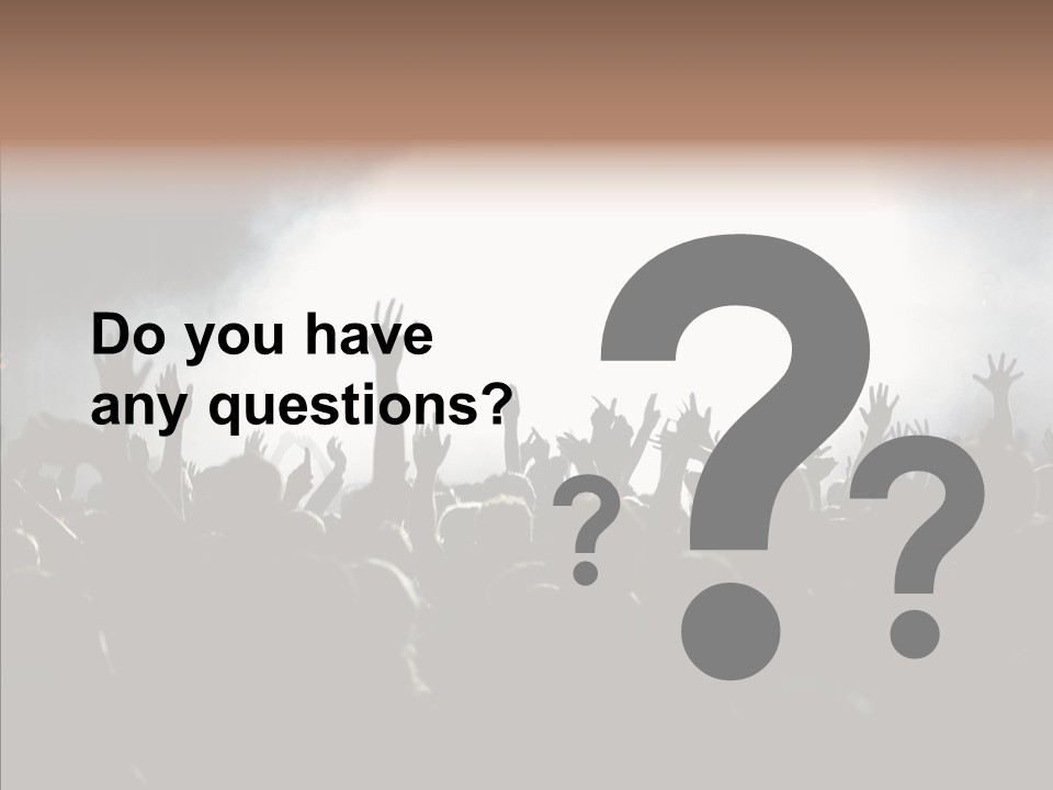 A Crowd Of People At A Concert With Their Hands In The Air PowerPoint Template