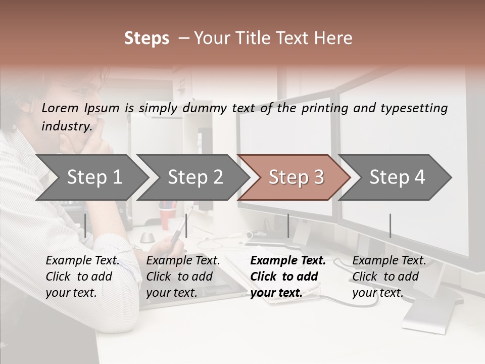 A Man Sitting At A Desk With A Computer PowerPoint Template
