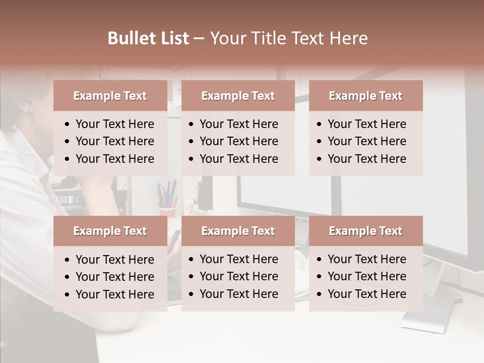 A Man Sitting At A Desk With A Computer PowerPoint Template