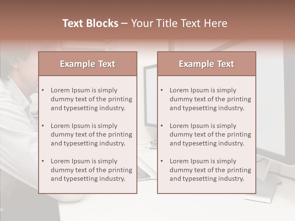 A Man Sitting At A Desk With A Computer PowerPoint Template