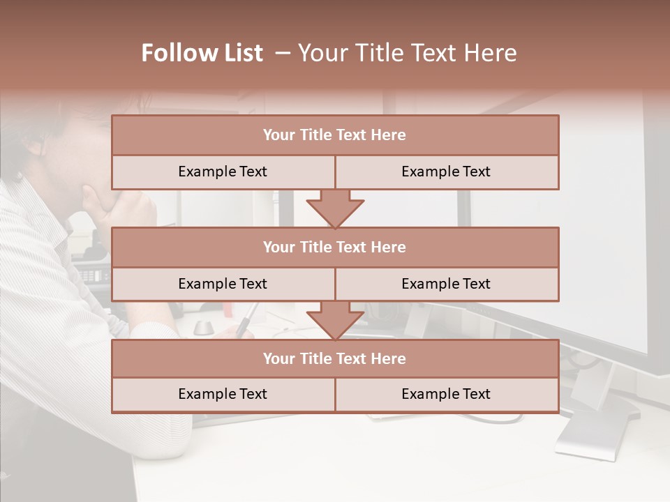 A Man Sitting At A Desk With A Computer PowerPoint Template