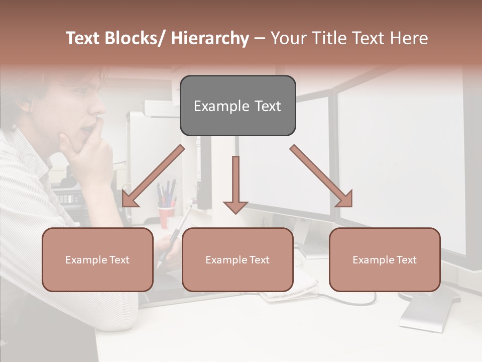 A Man Sitting At A Desk With A Computer PowerPoint Template