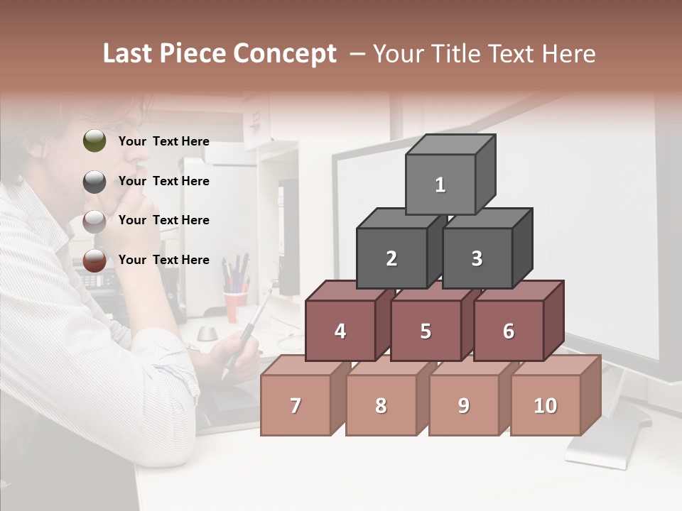 A Man Sitting At A Desk With A Computer PowerPoint Template