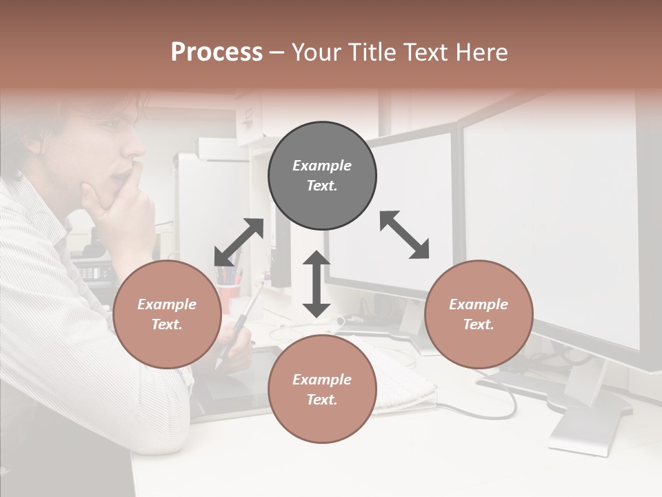 A Man Sitting At A Desk With A Computer PowerPoint Template