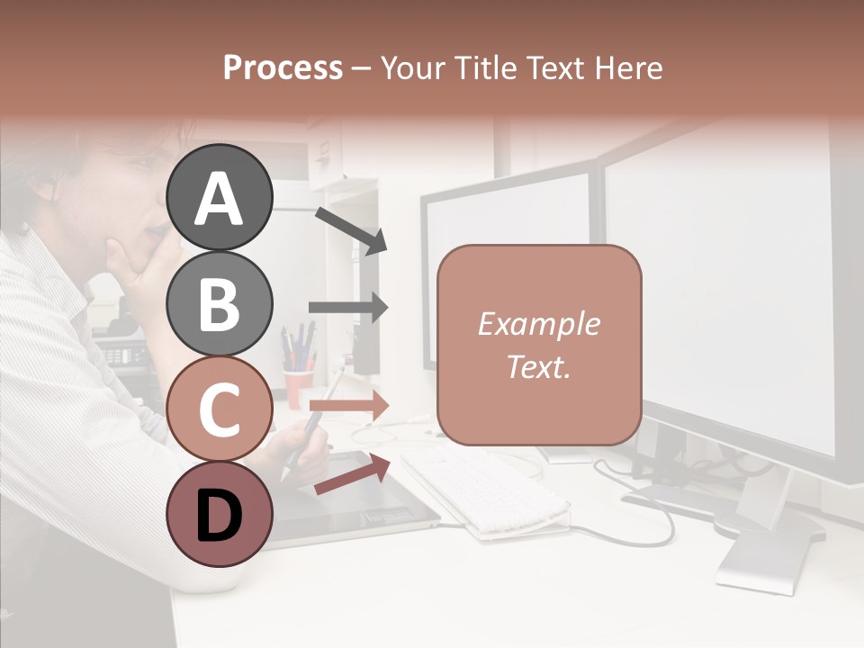 A Man Sitting At A Desk With A Computer PowerPoint Template