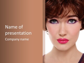 Pretty Beauty Woman PowerPoint Template