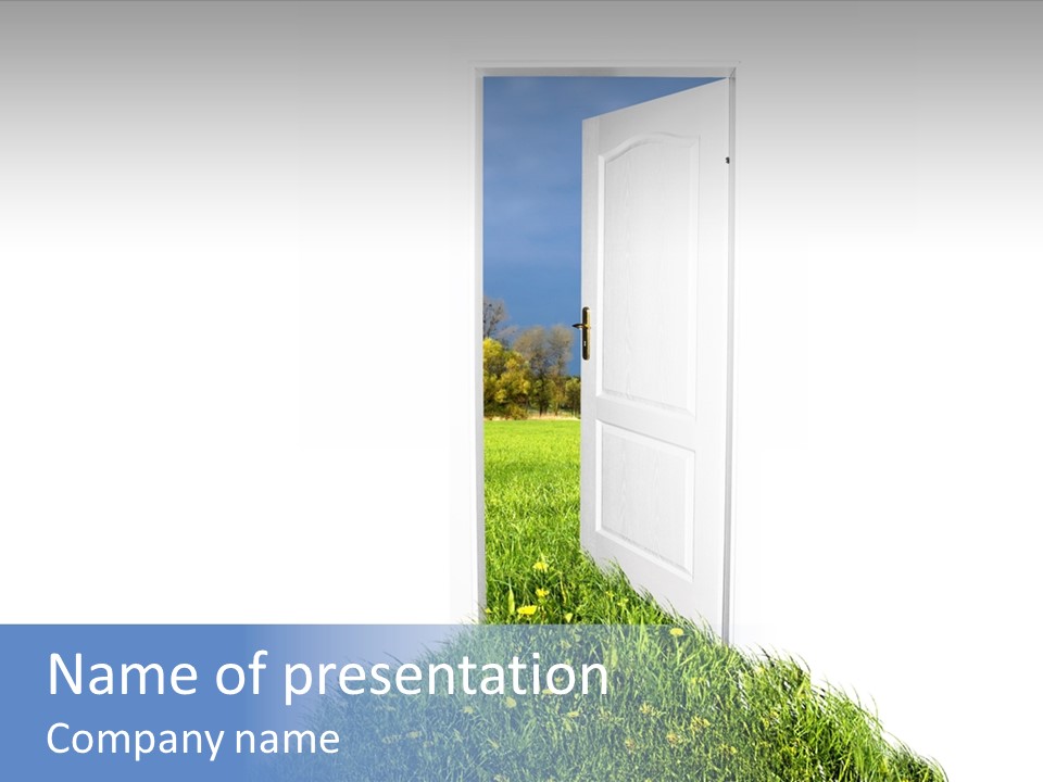 Isolated Exit Imagination PowerPoint Template